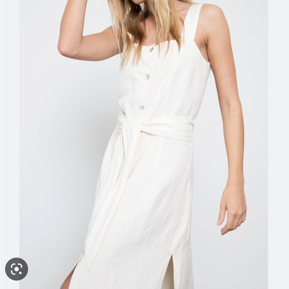 Rails Clement Dress in Parchment (Off-White), Size Large, Button-Down, Tie-Waist